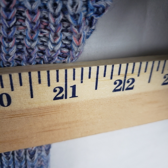 J.Jill Blue Multicolored Knit 3/4th Length Sleeve Sweater Oversized Sz S - Picture 9 of 10